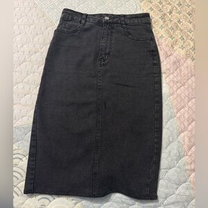 Classic Black Denim Skirt